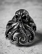 Anillo Pulpo Kraken Calavera Craneo Acero Color Negro Hombre - Miniatura 4