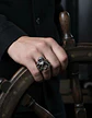 Anillo Pulpo Kraken Calavera Craneo Acero Color Negro Hombre - Miniatura 9