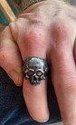 Anillo Rustico Calavera Craneo De Acero Color Plata Hombre - Miniatura 4