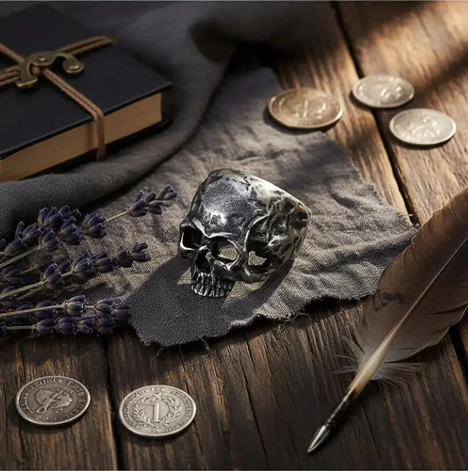 Anillo Rustico Calavera Craneo De Acero Color Plata Hombre 5