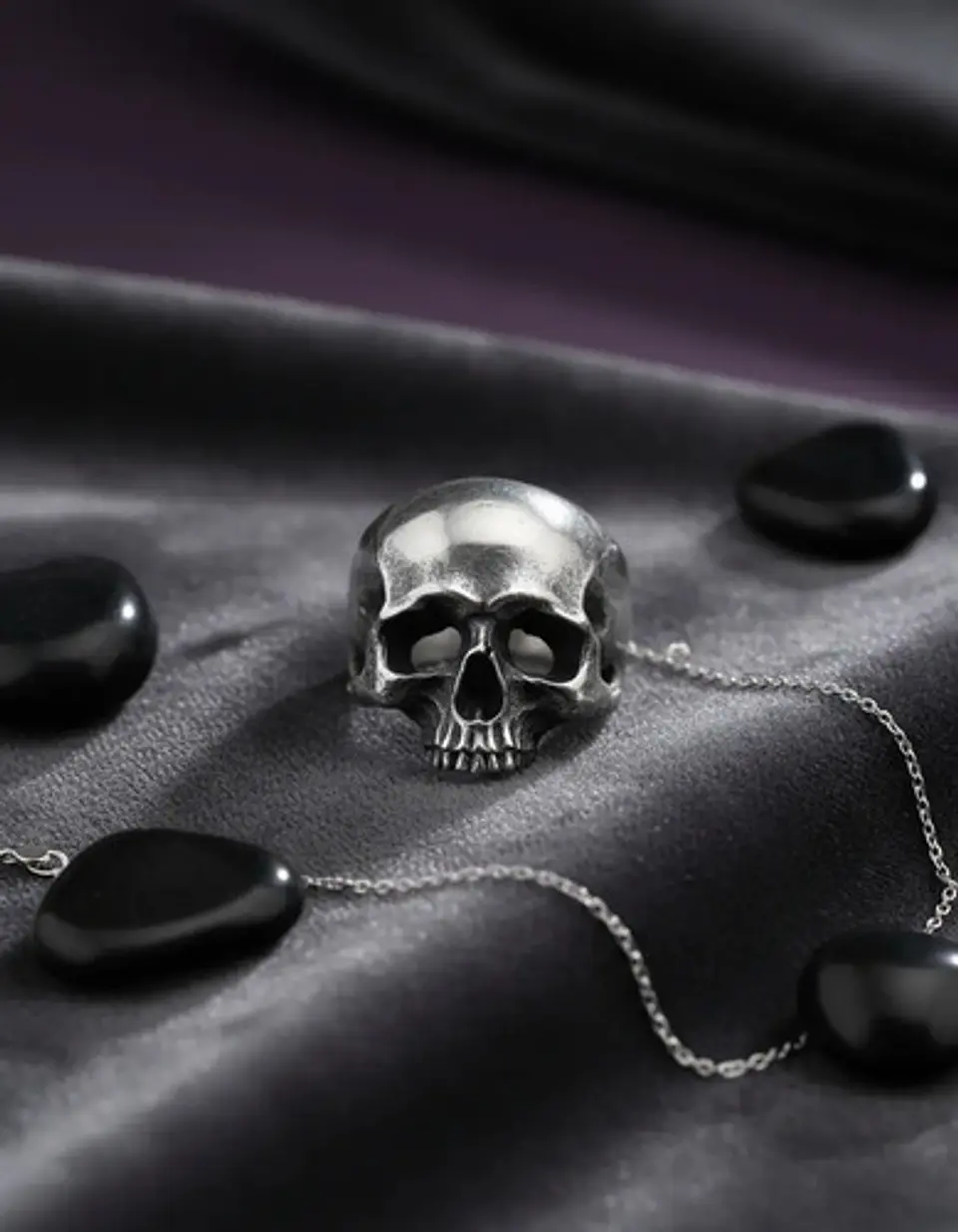 Anillo Rustico Calavera Craneo De Acero Color Plata Hombre 8