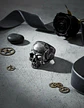 Anillo Rustico Calavera Craneo De Acero Color Plata Hombre - Miniatura 9