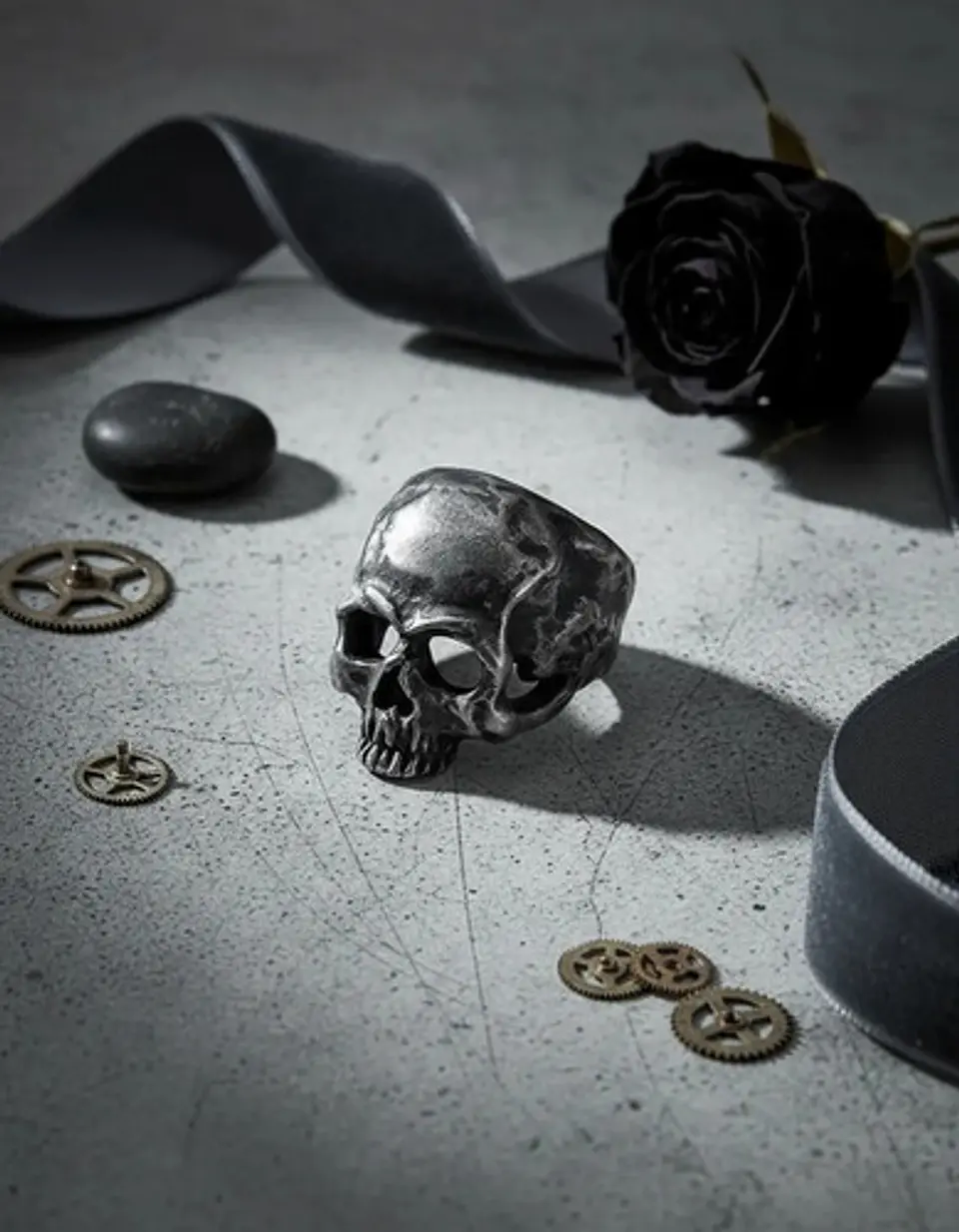 Anillo Rustico Calavera Craneo De Acero Color Plata Hombre 9