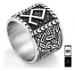 Anillo Hombre Vikingo Nórdico Runa Amuleto Acero Color Plata - Miniatura 1