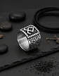 Anillo Hombre Vikingo Nórdico Runa Amuleto Acero Color Plata - Miniatura 4