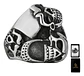 Anillo Para Hombre Cara Calavera Cráneo De Acero Color Plata - Miniatura 1