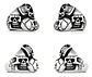 Anillo Para Hombre Cara Calavera Cráneo De Acero Color Plata - Miniatura 3