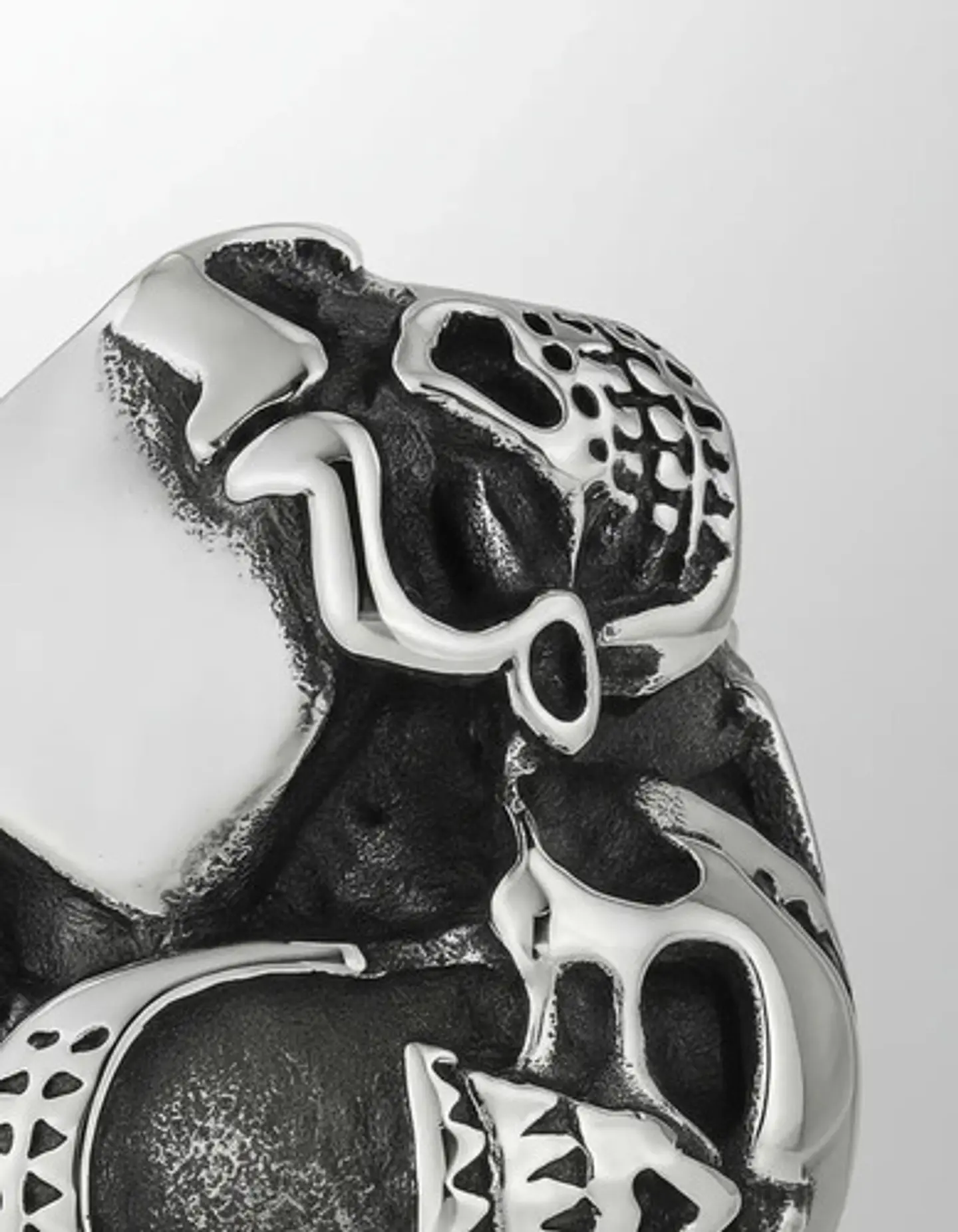 Anillo Para Hombre Cara Calavera Cráneo De Acero Color Plata 5