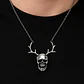 Collar Hombre Mujer Dije Cráneo Calavera Astas Gótico Acero Gris Oscuro - Miniatura 8