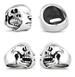 Anillo Doble Cara Craneo Calavera Acero Color Plata Hombre - Miniatura 2