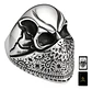 Anillo De Acero Biker Motociclista Cráneo Color Plata Hombre - Miniatura 1