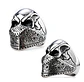 Anillo De Acero Biker Motociclista Cráneo Color Plata Hombre - Miniatura 2