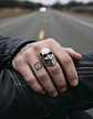 Anillo De Acero Biker Motociclista Cráneo Color Plata Hombre - Miniatura 5