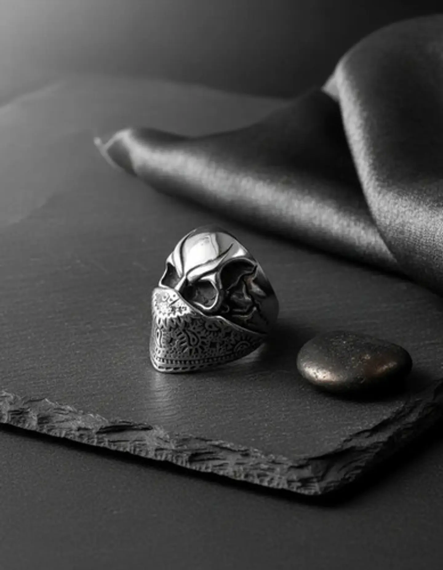 Anillo De Acero Biker Motociclista Cráneo Color Plata Hombre 7