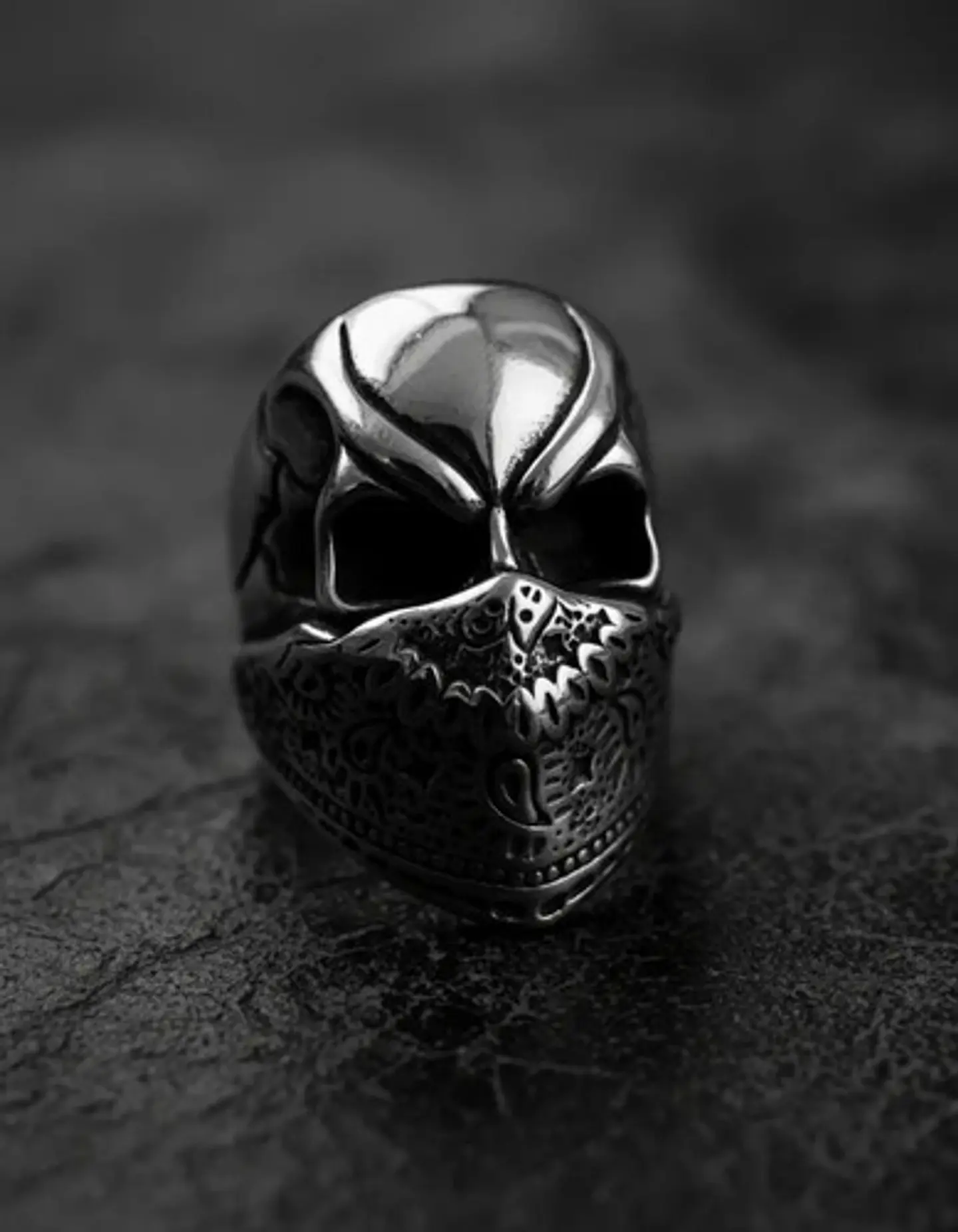 Anillo De Acero Biker Motociclista Cráneo Color Plata Hombre 8