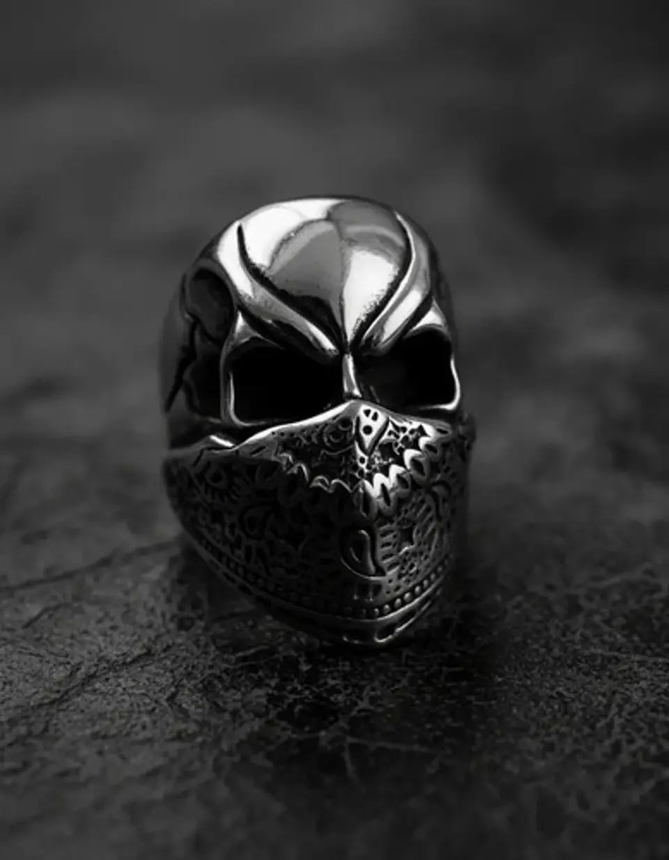 Anillo De Acero Biker Motociclista Cráneo Color Plata Hombre 8