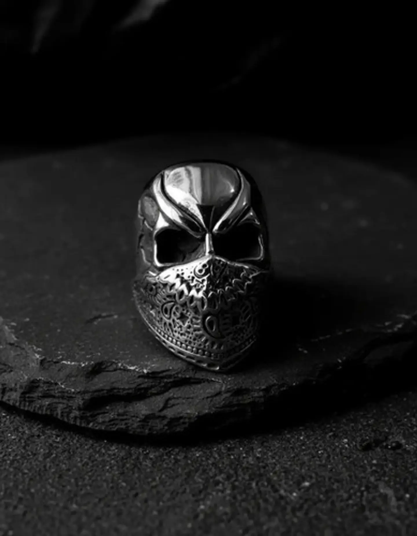 Anillo De Acero Biker Motociclista Cráneo Color Plata Hombre 9