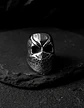 Anillo De Acero Biker Motociclista Cráneo Color Plata Hombre - Miniatura 9