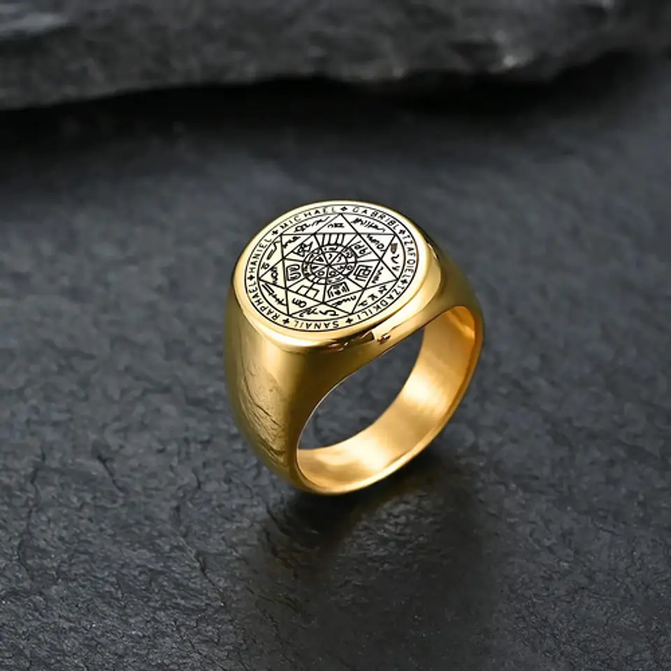 Anillo Estrella De 7 Puntas Magico Acero Color Plata Hombre 3