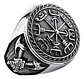 Anillo Brujula Vikingo Vegvísir Axe Acero Color Plata Hombre - Miniatura 1