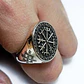 Anillo Brujula Vikingo Vegvísir Axe Acero Color Plata Hombre - Miniatura 9