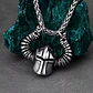 Collar Dije Casco Guerrero Vikingo Color Plata Acero Hombre - Miniatura 7
