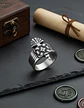 Anillo Hombre Vikingo Nudo Cuervo Amuleto Acero Color Plata - Miniatura 6