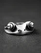 Anillo Argolla Acero Forma De Rana Color Plata Hombre Mujer - Miniatura 8