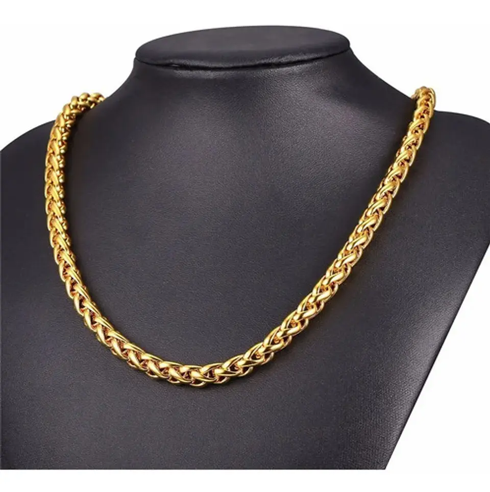 Cadena 6 Mm Acero 70 Cm Color Oro Espiga Urbana Hip Hombre 1