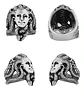 Anillo Medusa Mitologia Griega Acero Color Plata Para Hombre - Miniatura 2
