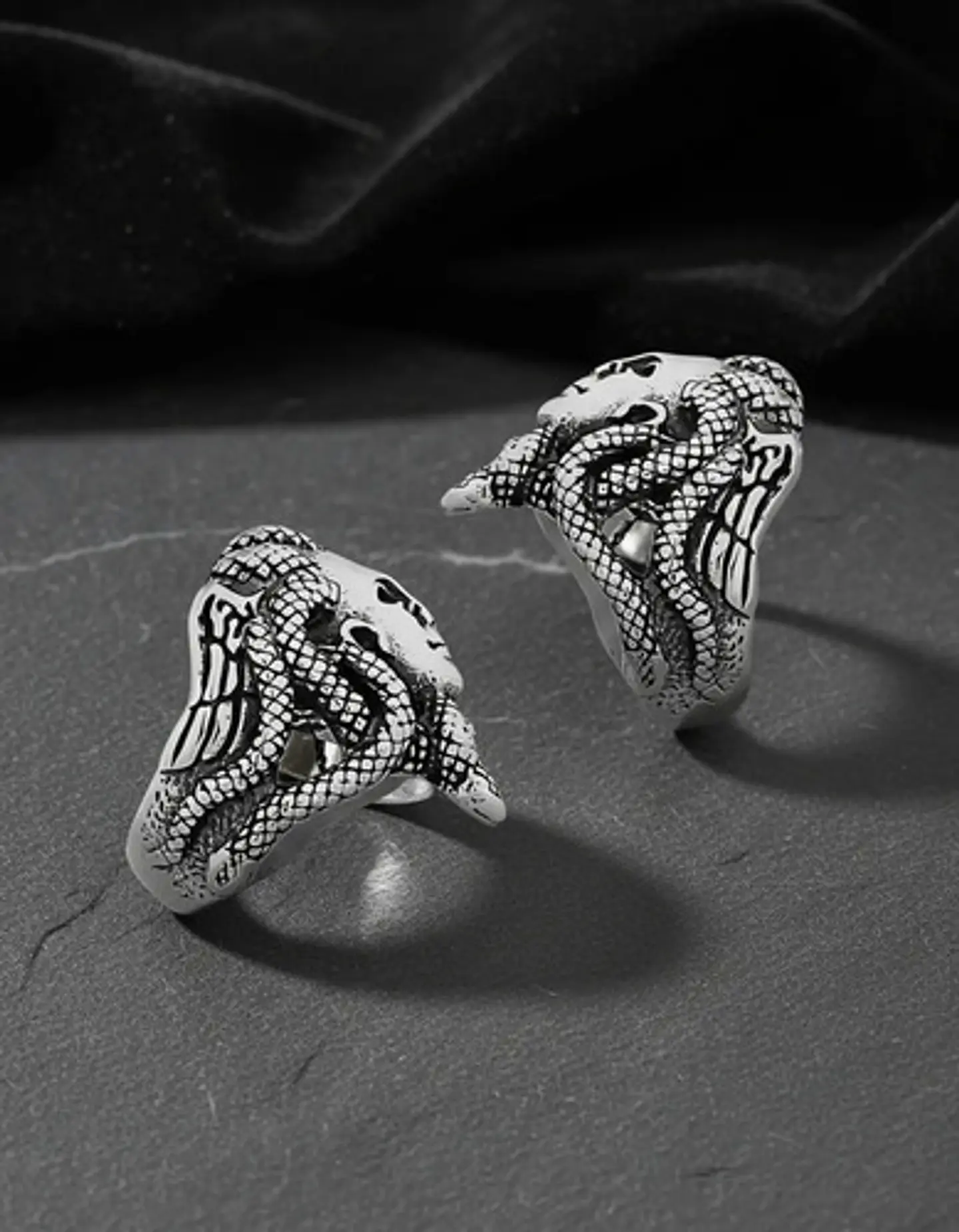 Anillo Medusa Mitologia Griega Acero Color Plata Para Hombre 5