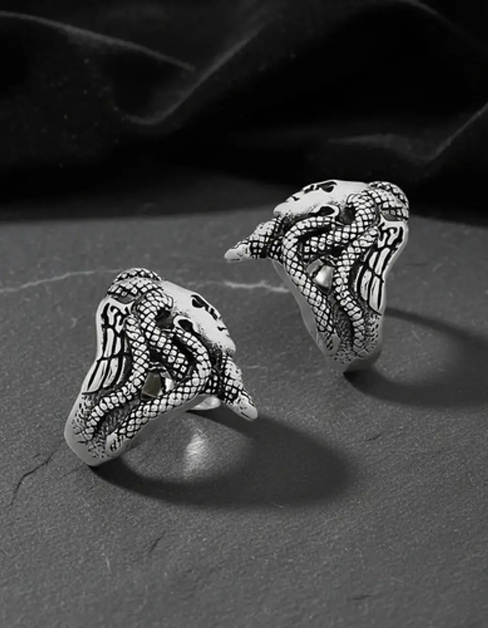 Anillo Medusa Mitologia Griega Acero Color Plata Para Hombre 5