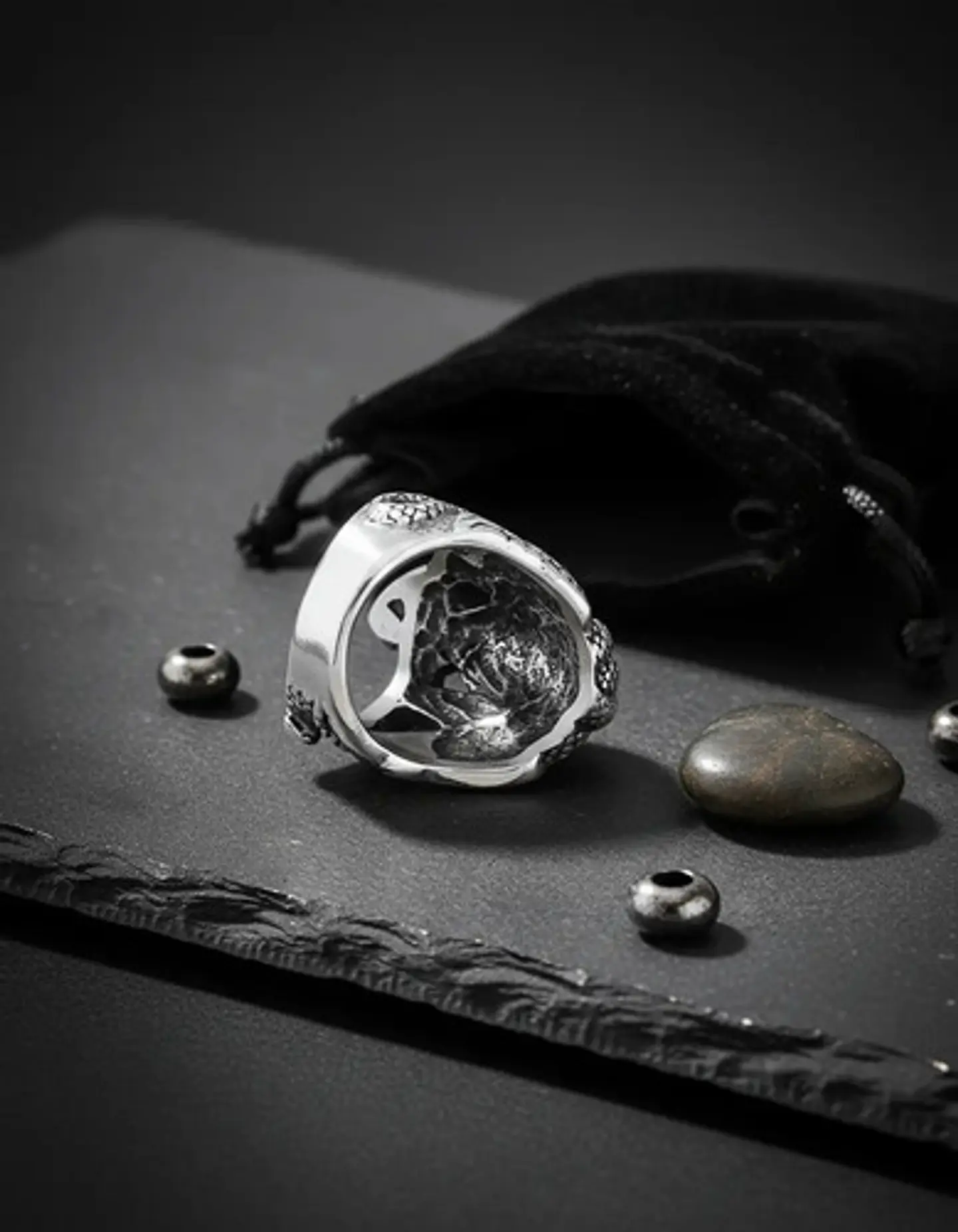 Anillo Medusa Mitologia Griega Acero Color Plata Para Hombre 8