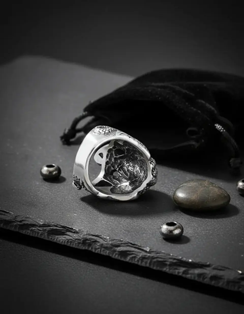 Anillo Medusa Mitologia Griega Acero Color Plata Para Hombre 8
