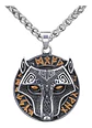 Collar Cabeza Lobo Nordico Runas Vikingo Color Plata Hombre Plateado - Miniatura 1
