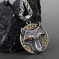 Collar Cabeza Lobo Nordico Runas Vikingo Color Plata Hombre Plateado - Miniatura 9