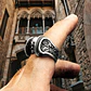 Anillo Acero Calavera Motociclista Cráneo Color Plata Hombre - Miniatura 3