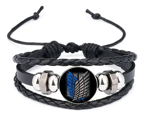 Pulsera Manilla Cuero Ataque A Los Titanes Hombre Y Mujer
