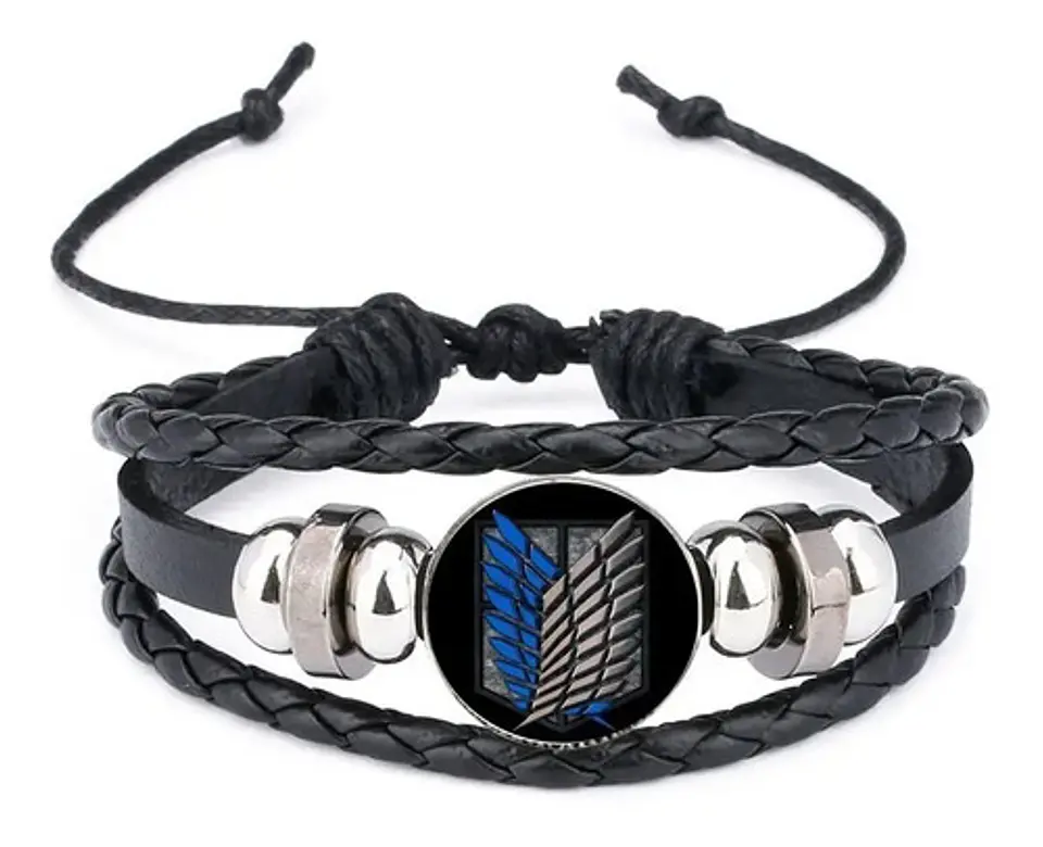 Pulsera Manilla Cuero Ataque A Los Titanes Hombre Y Mujer 1