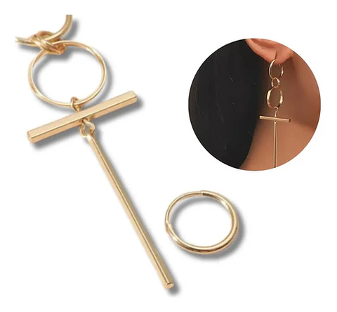 Arete Pendiente Solitario Cruz Acero Inoxidable Para Hombre