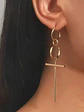 Arete Pendiente Solitario Cruz Acero Inoxidable Para Hombre - Miniatura 2