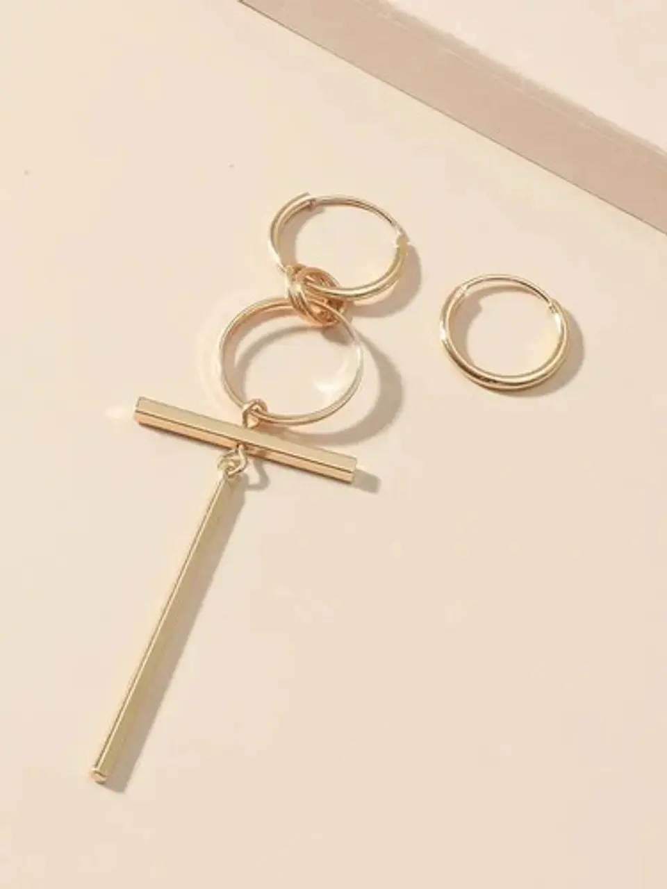 Arete Pendiente Solitario Cruz Acero Inoxidable Para Hombre 3