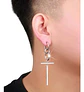 Arete Pendiente Solitario Cruz Acero Inoxidable Para Hombre - Miniatura 5