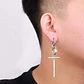 Arete Pendiente Solitario Cruz Acero Inoxidable Para Hombre - Miniatura 8