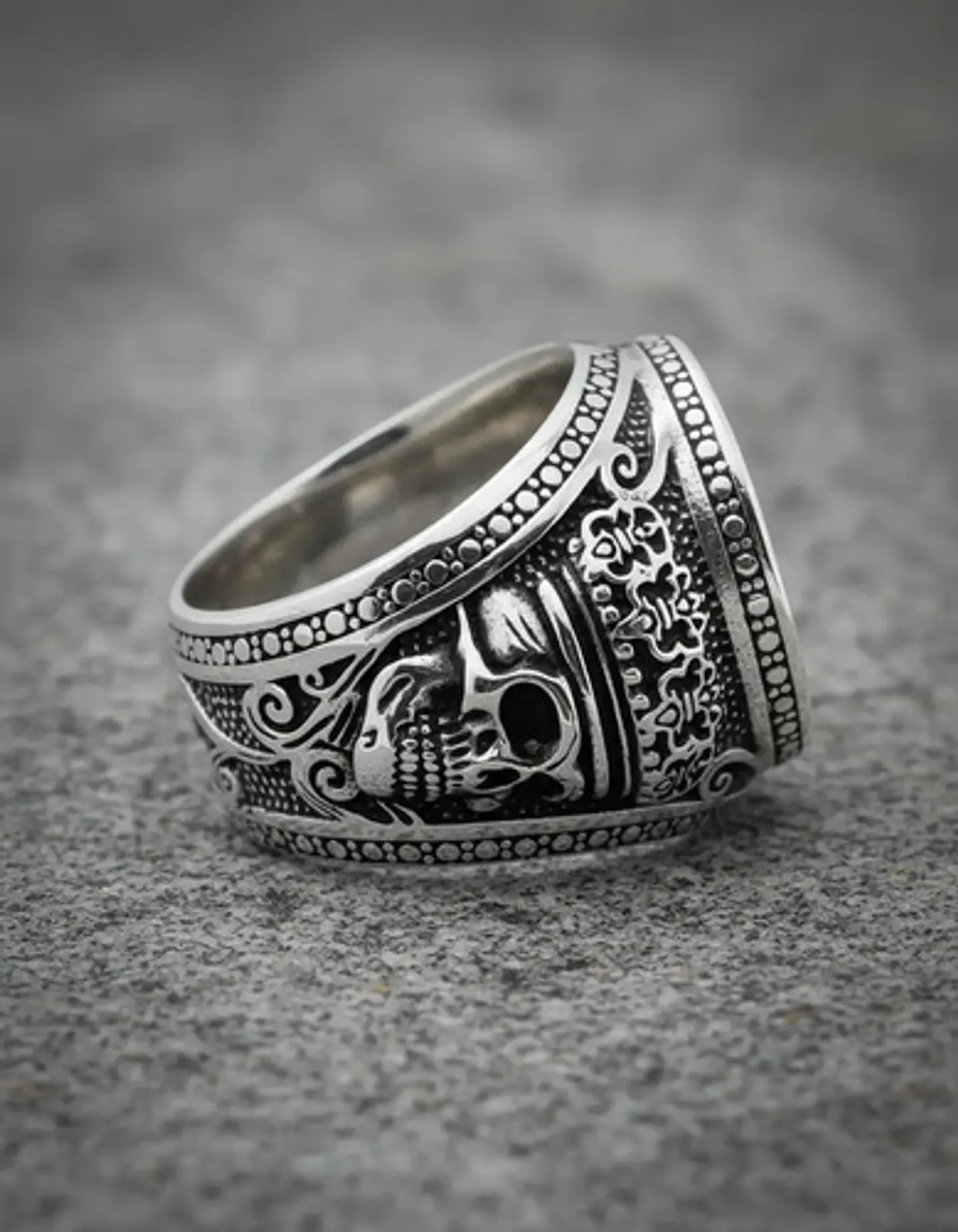 Anillo Medusa Mitología Griega Cz Acero Color Plata Hombre 6