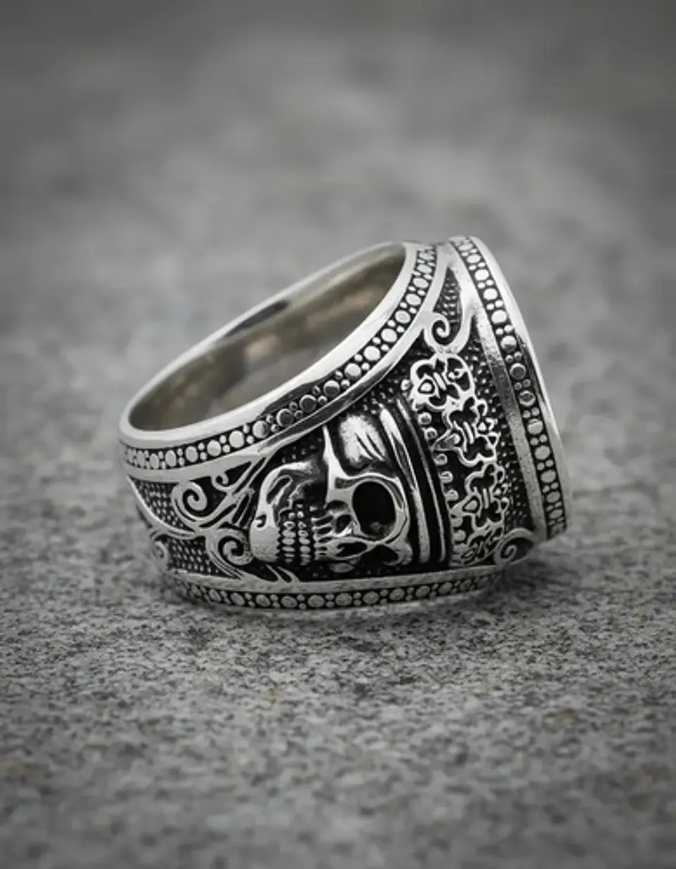 Anillo Medusa Mitología Griega Cz Acero Color Plata Hombre 6