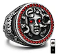 Anillo Medusa Mitología Griega Cz Acero Color Plata Hombre - Miniatura 10