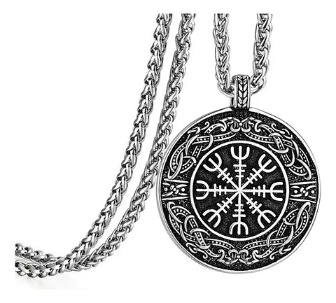 Collar Dije Nudo Celta Vikingo Acero Color Plata Para Hombre