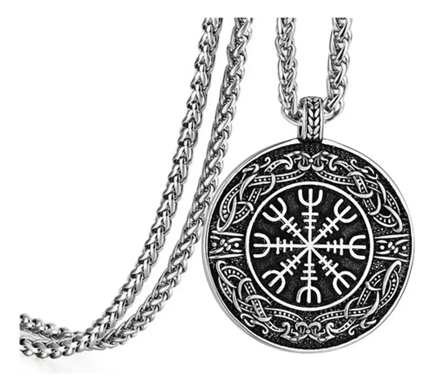 Collar Dije Nudo Celta Vikingo Acero Color Plata Para Hombre 1
