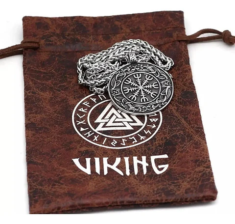 Collar Dije Nudo Celta Vikingo Acero Color Plata Para Hombre